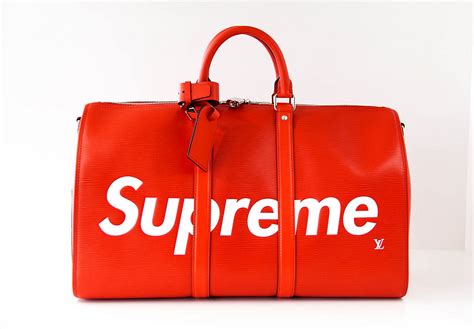 supreme x lv duffel|louis vuitton red epi duffle.